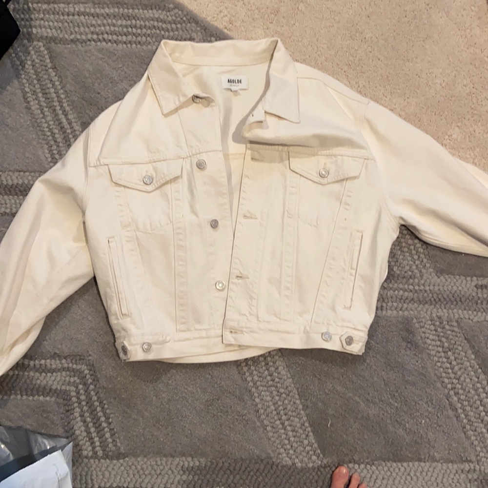 Agolde charli oversize denim jacket-white/cream